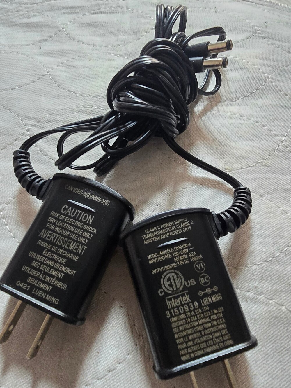 Conair Rechargeable Fabric Defuzzer/Shaver Power Adapter Charger